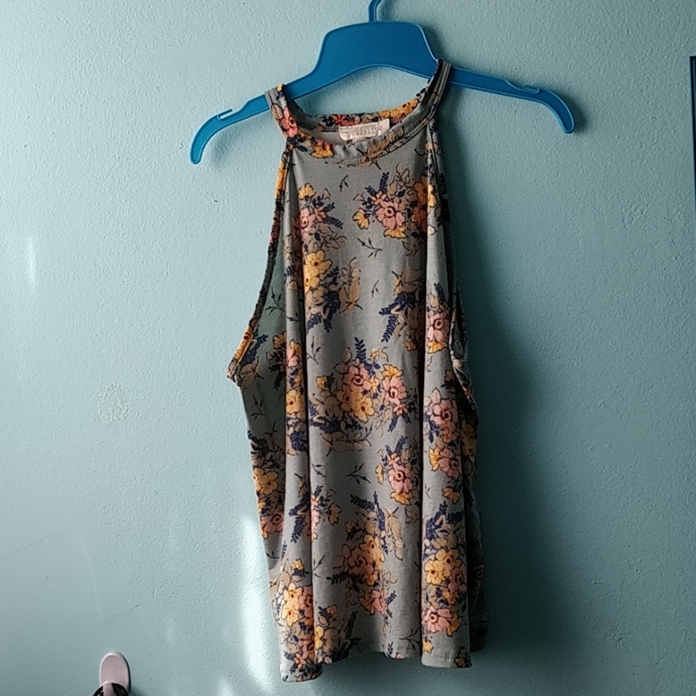 Mock neck floral top
